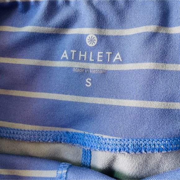 ATHLETA Womens Purple Grey Striped Leggings Size: S - Picture 4 of 6